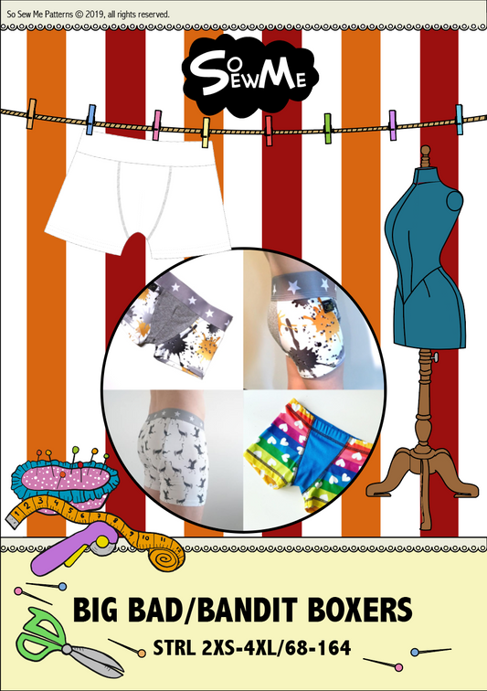Big Bad & Bandit Boxers Strl 2XS-4XL & 68-164 Pappersmönster