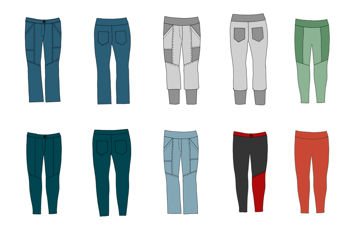 I Rock Jeggings Strl 34-56 PDF-mönster