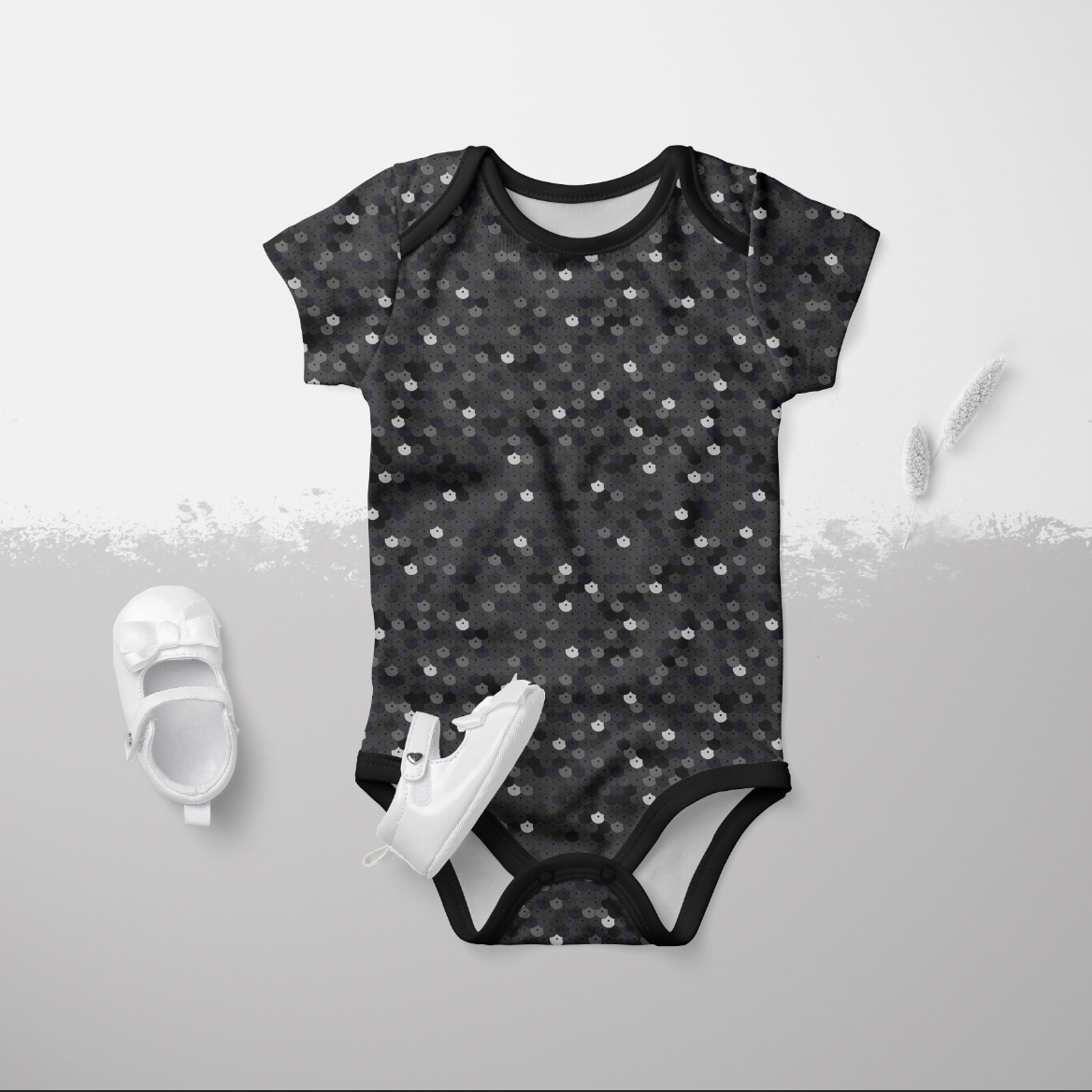 Paljett-look Black GOTS-Trikå/Jersey