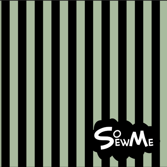 Vertical Stripes Dusty Mint/Black GOTS-Trikå/Jersey