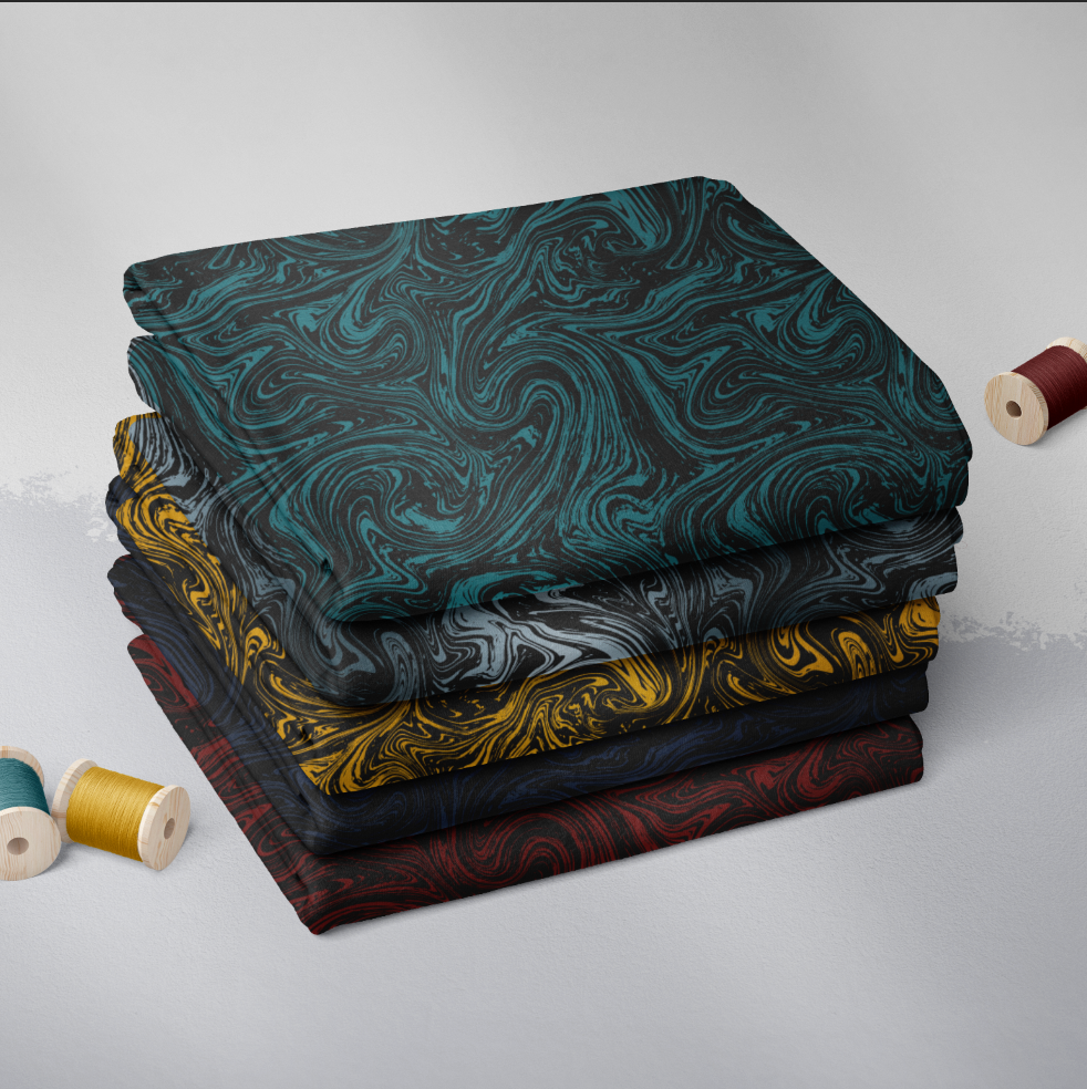 Liquid Marble Marine Blue Trikå/Jersey