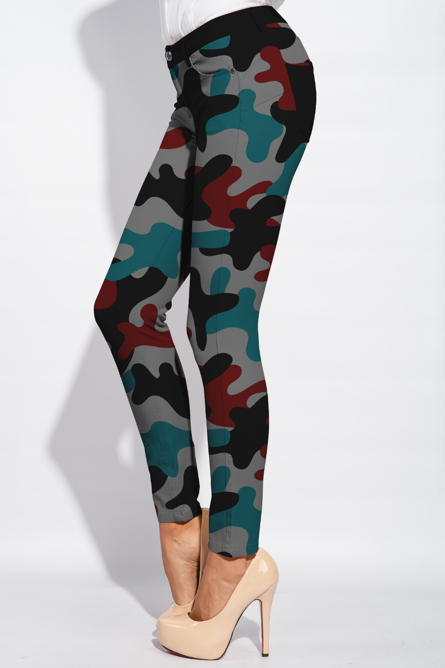 MEGA-camo Teal/Deep Red GOTS Sweatshirt/College