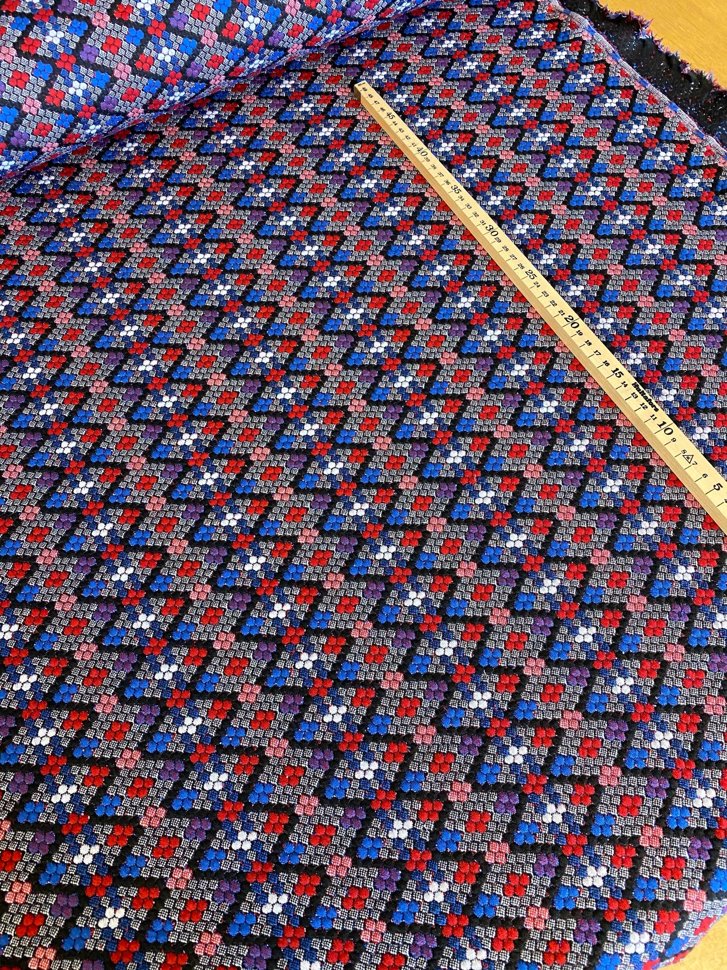 Jacquard-trikå Blommor Multi