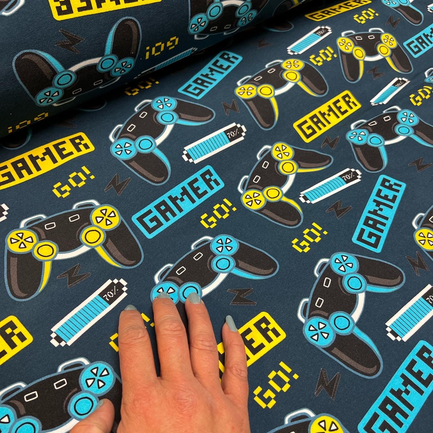 Gamer Squad Navy GOTS-Jogging/French Terry