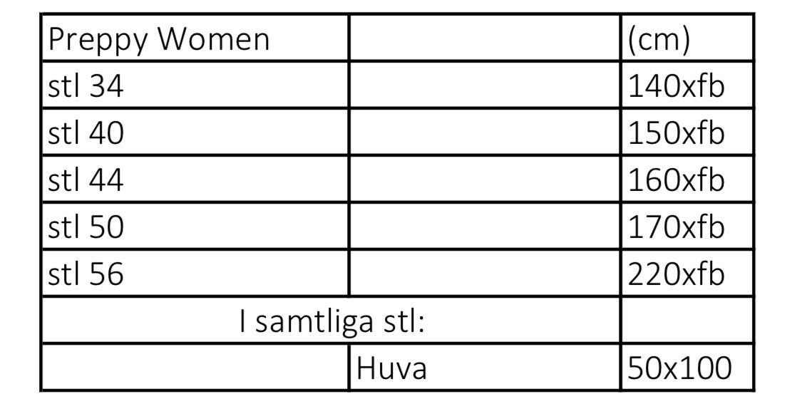 Preppy Woman Strl 34-56 Pappersmönster