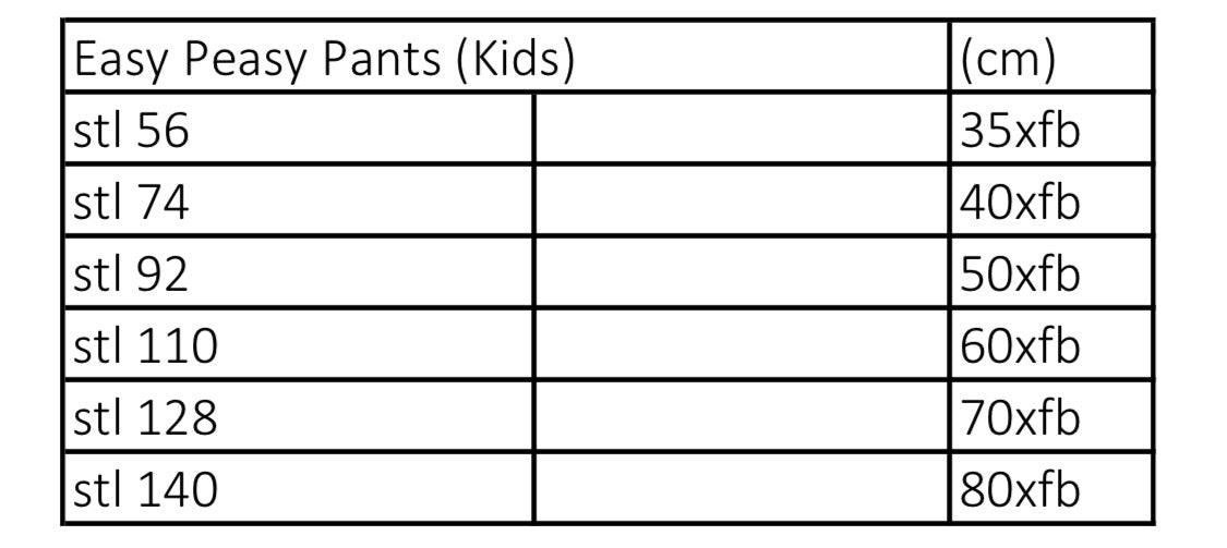 Easy Peasy Pants strl 56-140 PDF-mönster