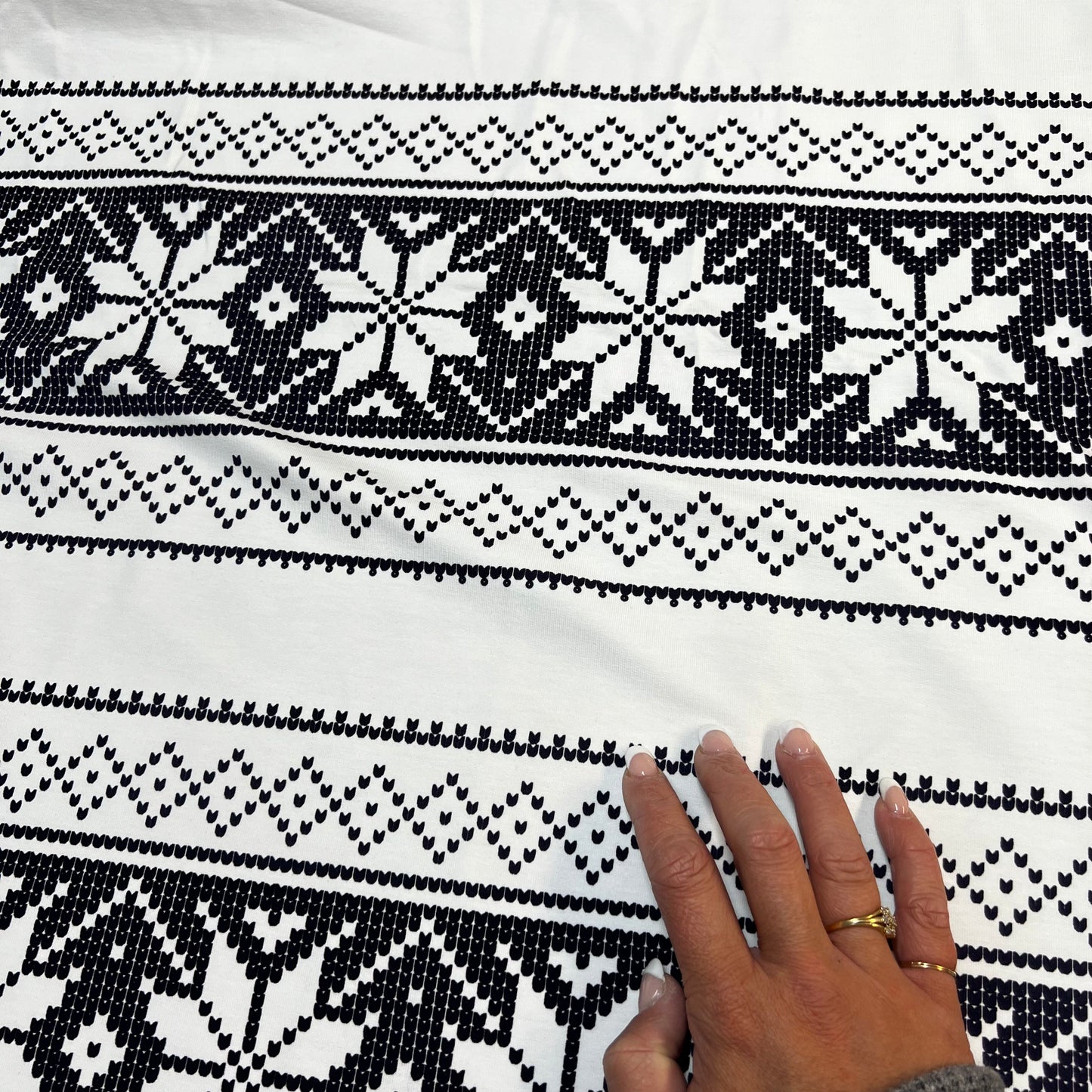 Stickade bårder Öglad Jogging/French Terry