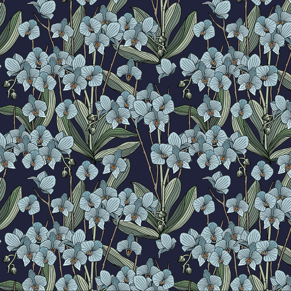Orchidea Navy/Mint GOTS-Trikå/Jersey