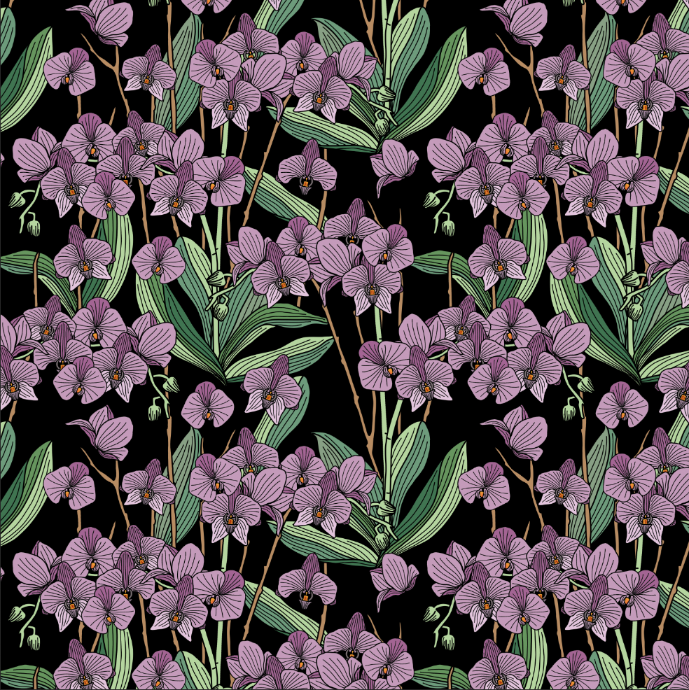 Orchidea Black/Pink GOTS-Trikå/Jersey