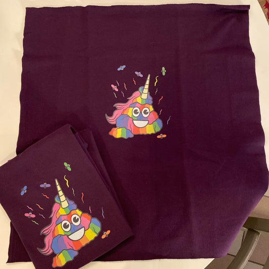 Barnpanel Unicorn Poop Plum Öglad Jogging