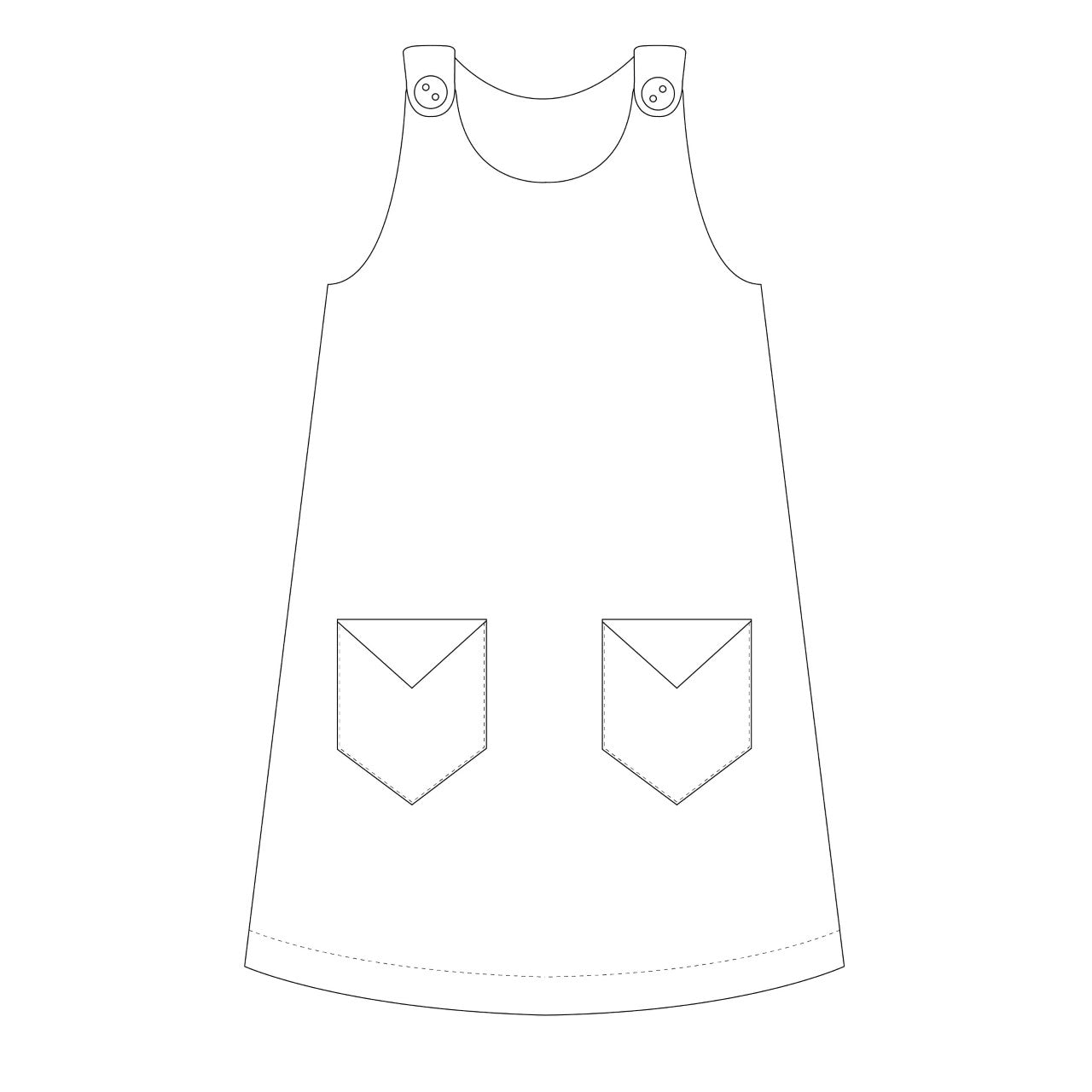 Karlssons Dungaree Dress Strl 62-164 PDF-mönster