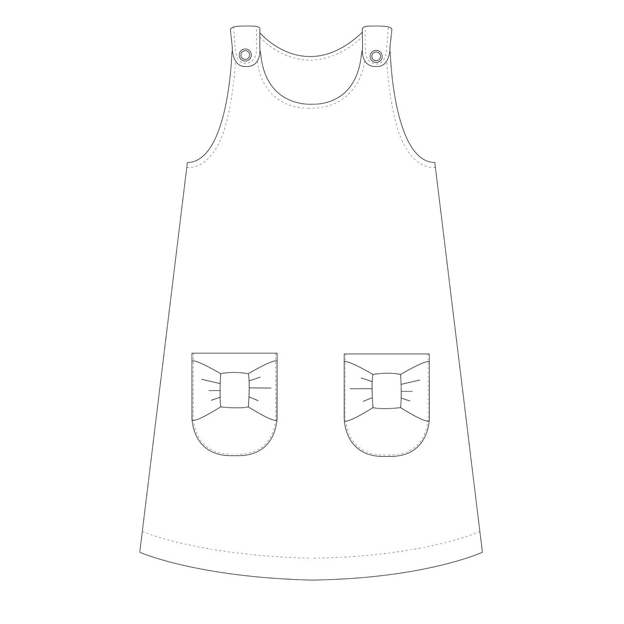 Karlssons Dungaree Dress Strl 62-164 PDF-mönster