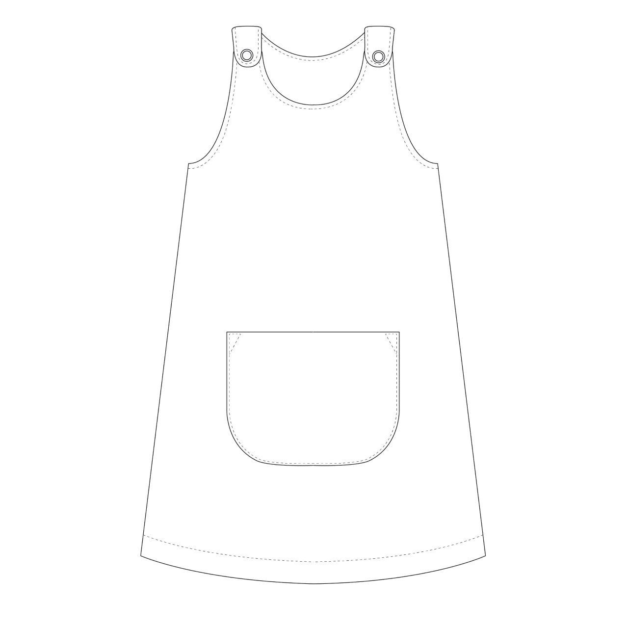 Karlssons Dungaree Dress Strl 62-164 PDF-mönster