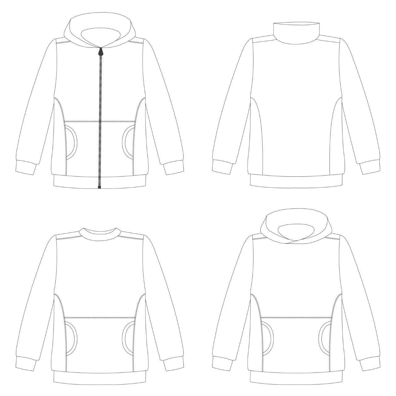 Hood Hunter strl XXS-XXXL Pappersmönster