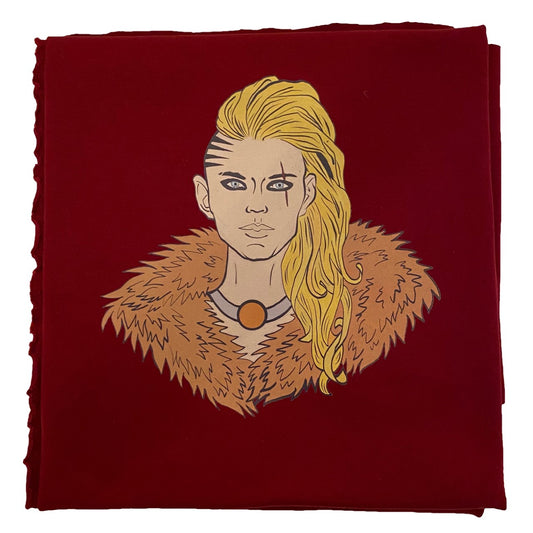 Vuxenpanel Vikingkvinna Wine Red Öglad Jogging