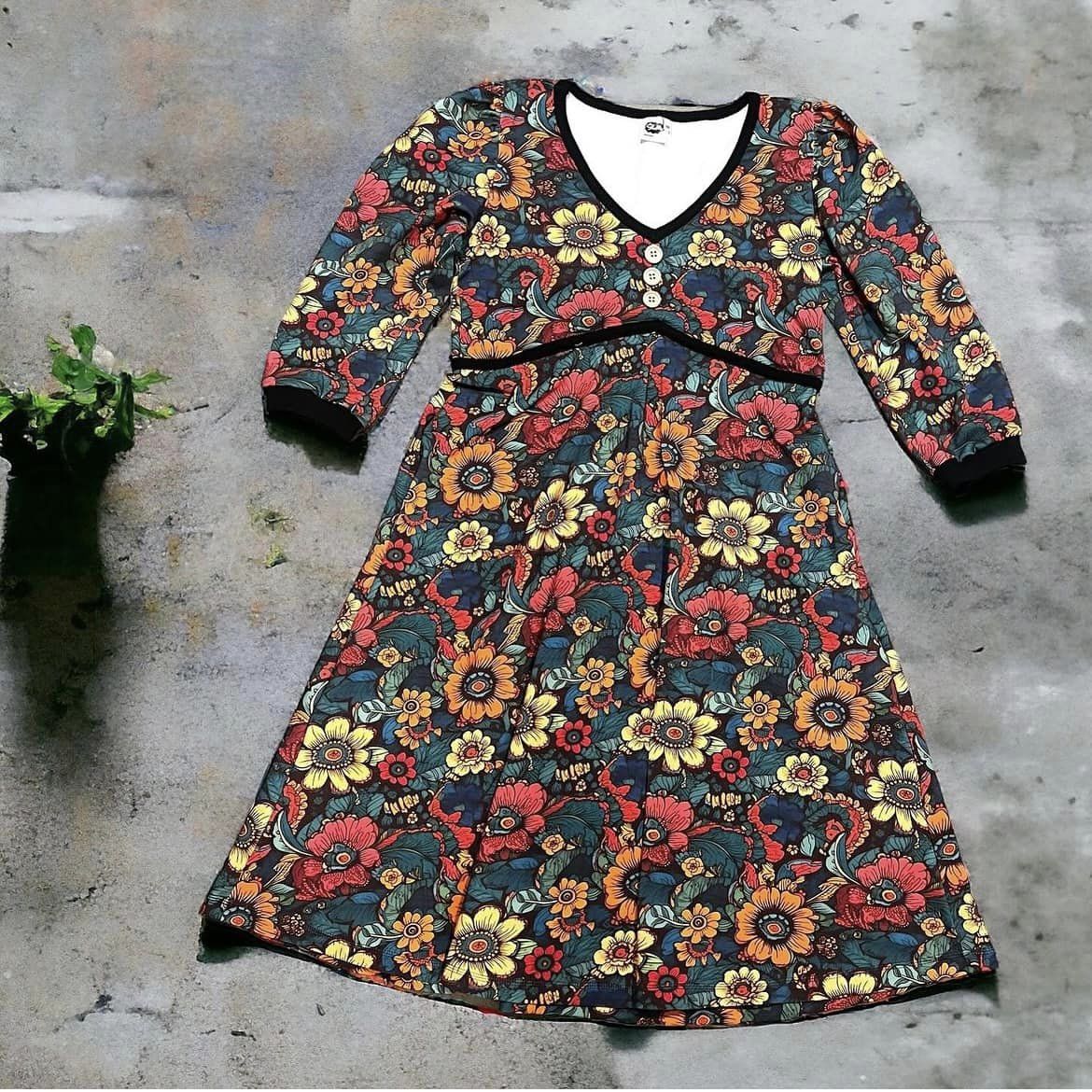 Button Up Dress Strl 34-56 PDF-mönster