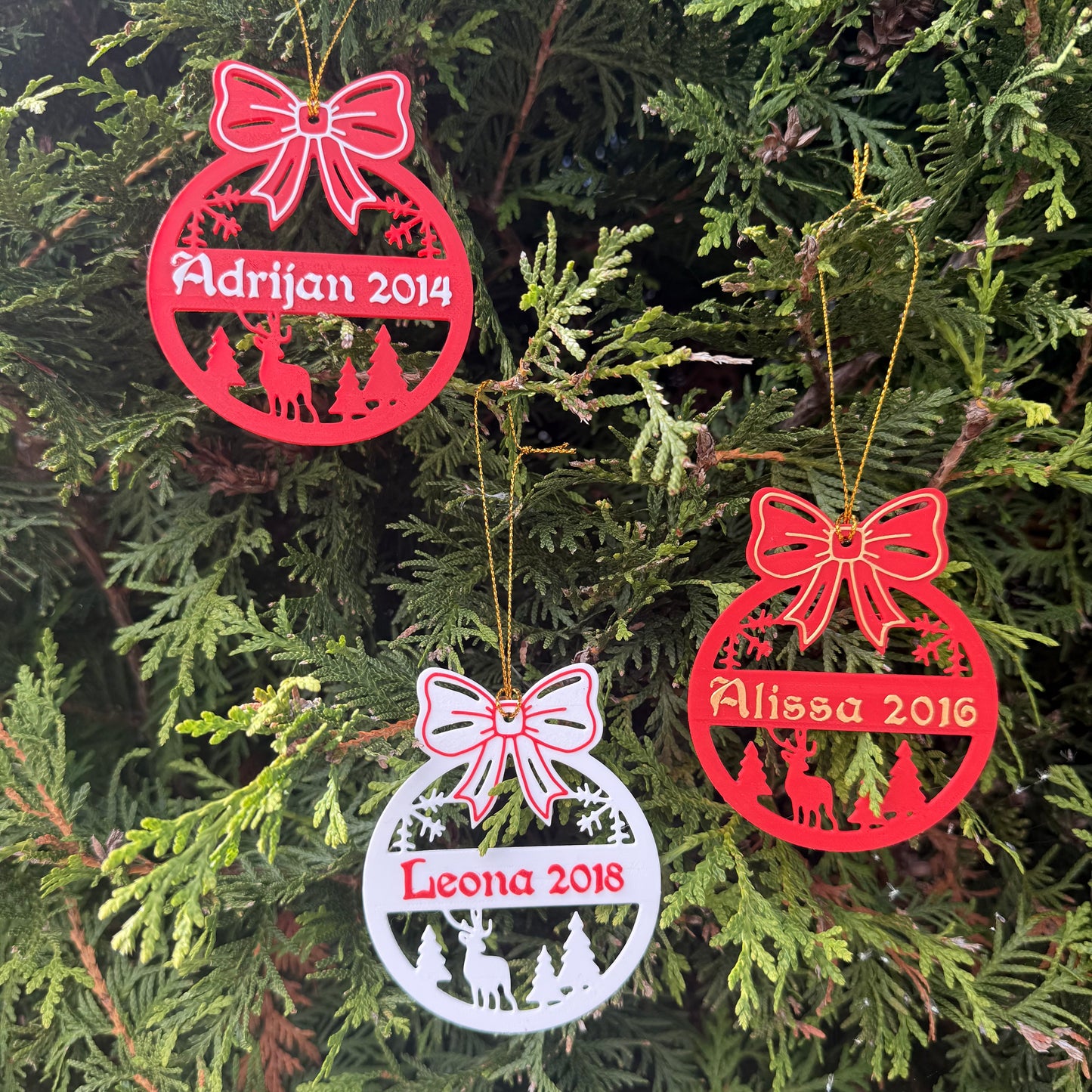 Jul-ornament med namn
