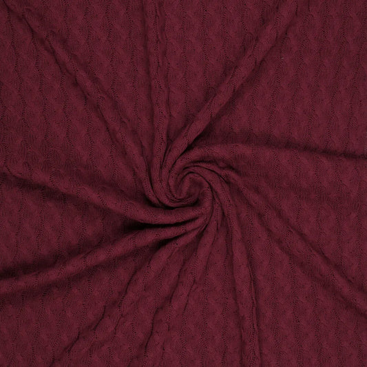 PARTI! Kabelstickad Jacquard Vinröd