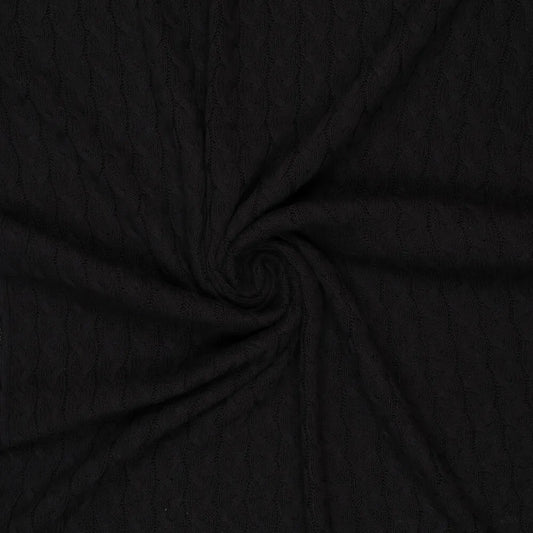 PARTI! Kabelstickad Jacquard Svart
