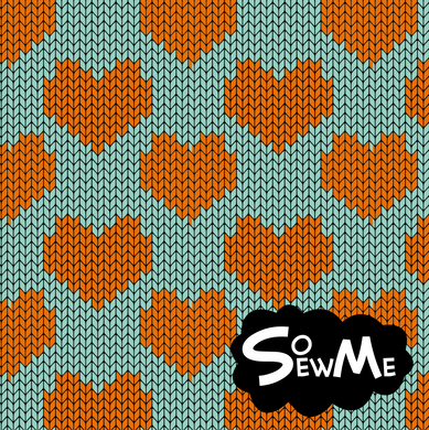 Knit Hearts Aqua Orange TRYCKS PÅ BESTÄLLNING Bokas till och med 17/12 23