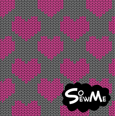 Knit Hearts Grey Pink TRYCKS PÅ BESTÄLLNING Bokas till och med 17/12 23