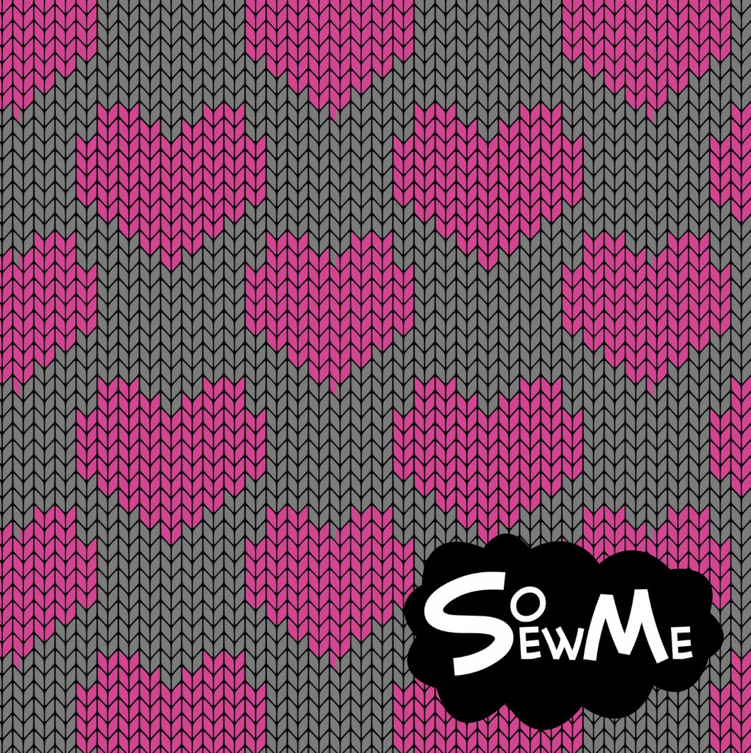Knit Hearts Grey Pink TRYCKS PÅ BESTÄLLNING Bokas till och med 17/12 23