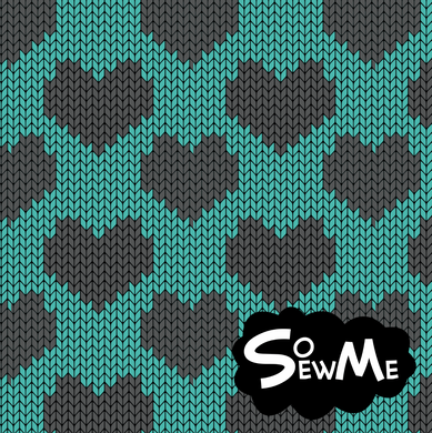 Knit Hearts Mint Grey TRYCKS PÅ BESTÄLLNING Bokas till och med 17/12 23