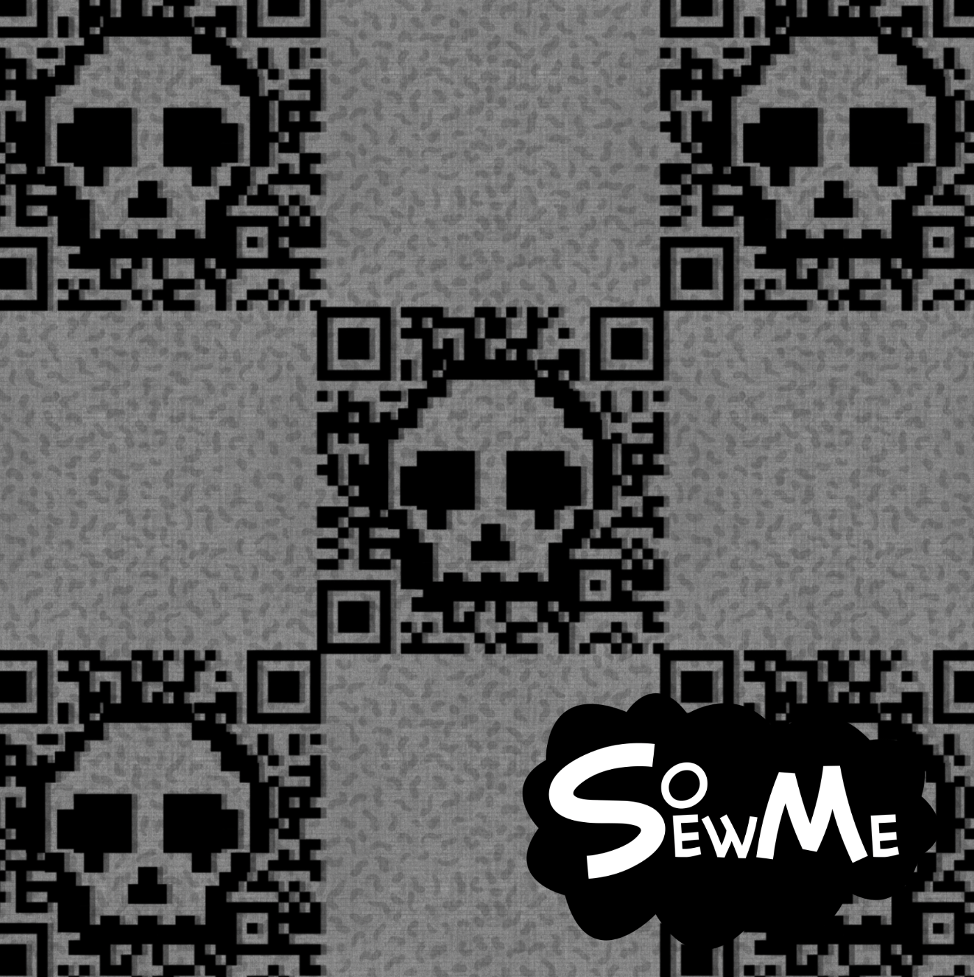 QR Skull Grey TRYCKS PÅ BESTÄLLNING