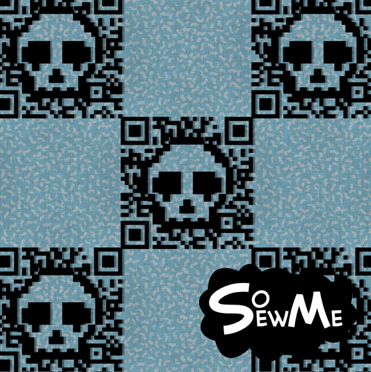 QR Skull Aqua TRYCKS PÅ BESTÄLLNING