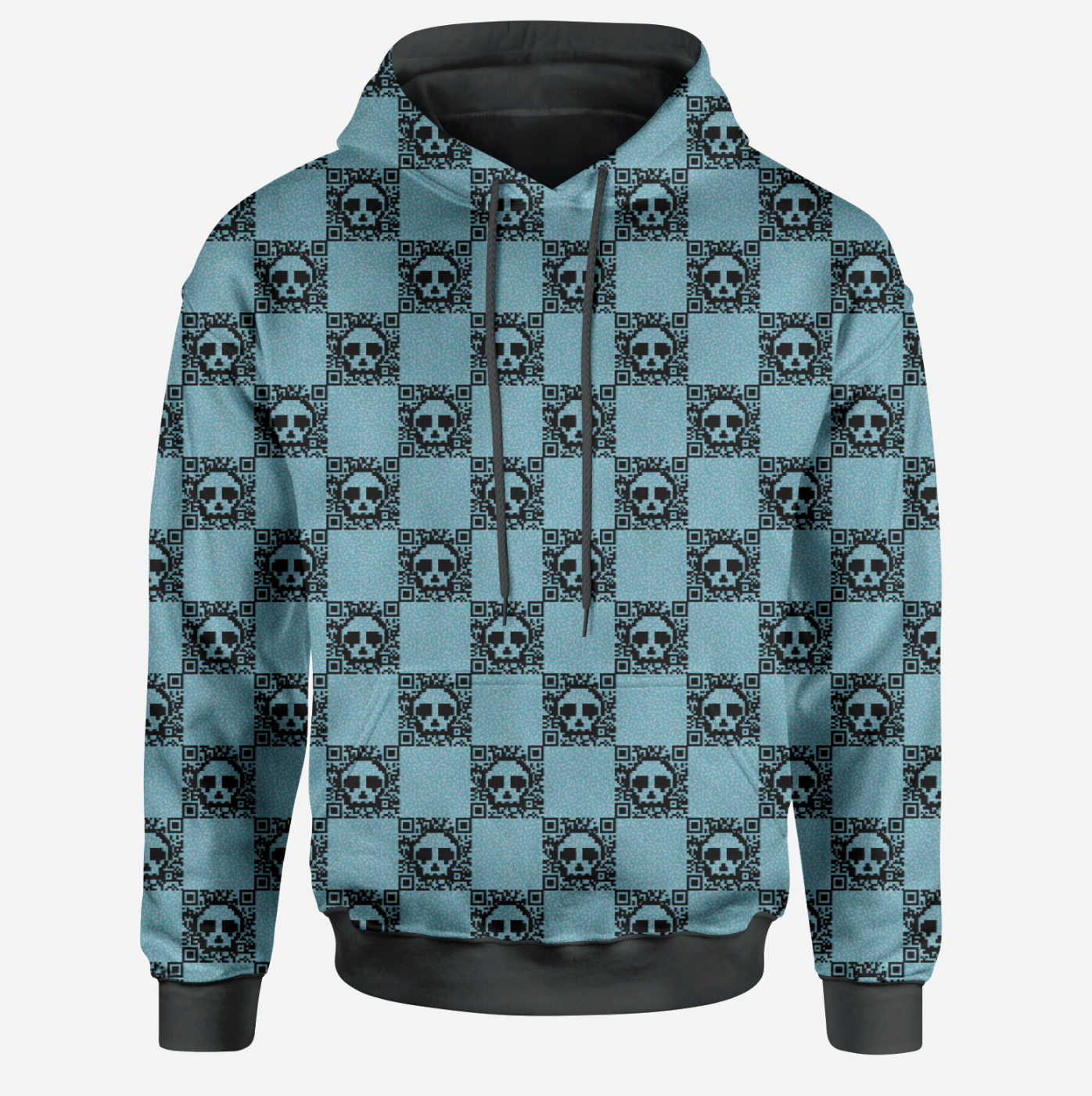 QR Skull Aqua TRYCKS PÅ BESTÄLLNING