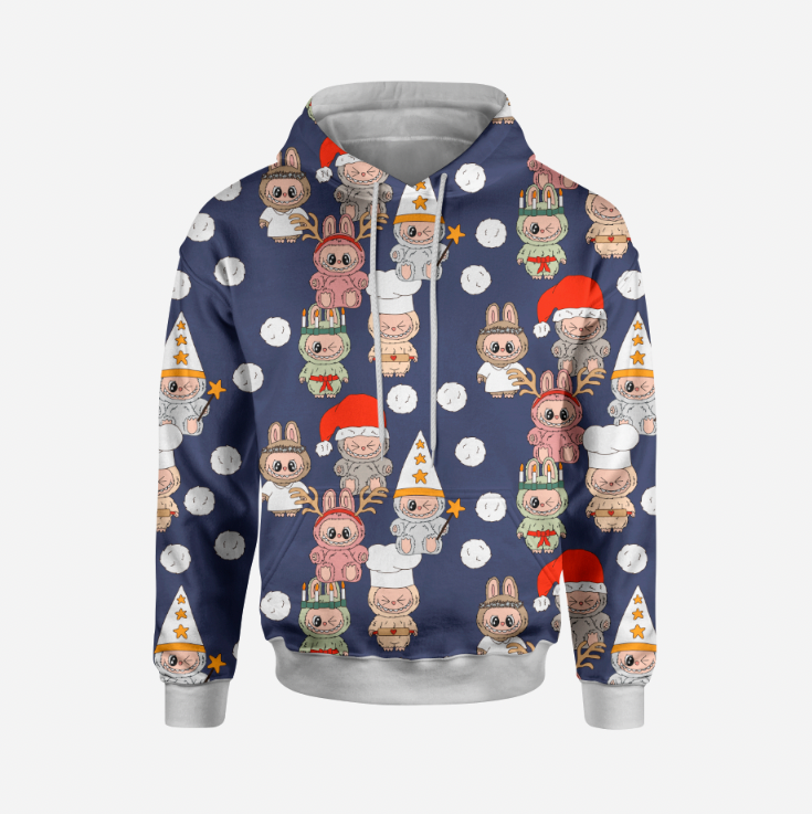 Xmas Monsters Navy TRYCKS PÅ BESTÄLLNING