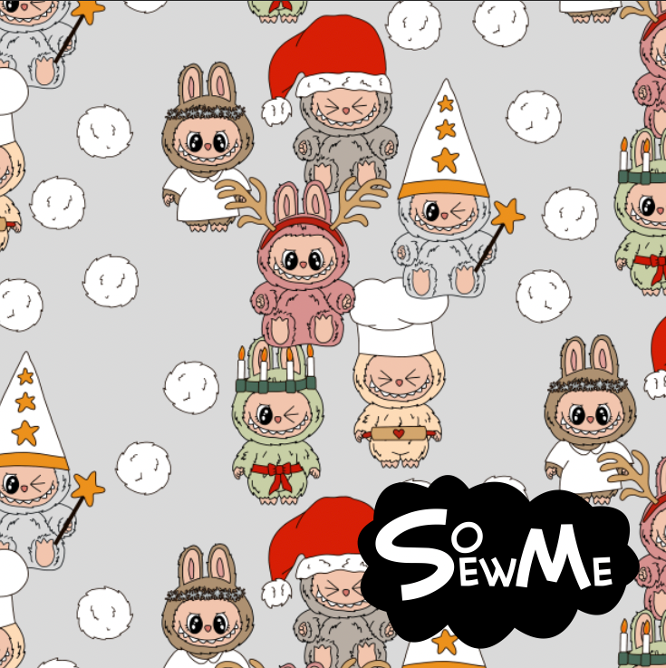 Xmas Monsters Grey TRYCKS PÅ BESTÄLLNING