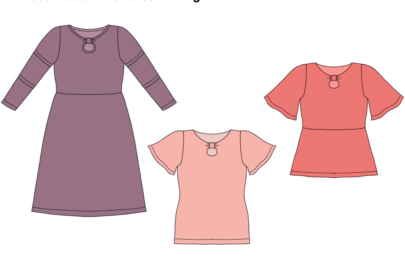 Eagle Bow Dress Strl 34-56 PDF-mönster