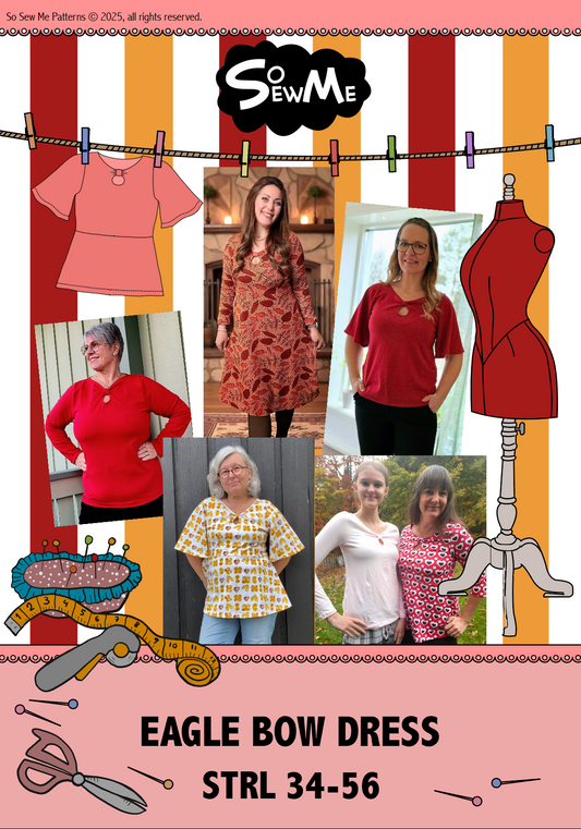 Eagle Bow Dress Strl 34-56 Pappersmönster FÖRHANDSBOKNING