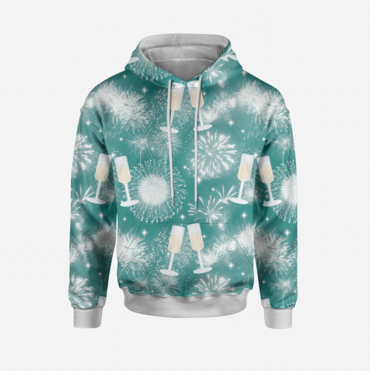 Nyår med skål Teal TRYCKS PÅ BESTÄLLNING NOV/DEC 2025