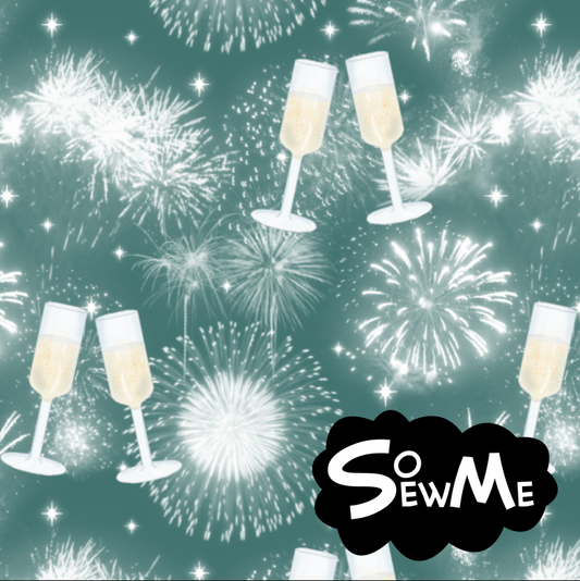 Nyår med skål Teal TRYCKS PÅ BESTÄLLNING NOV/DEC 2025