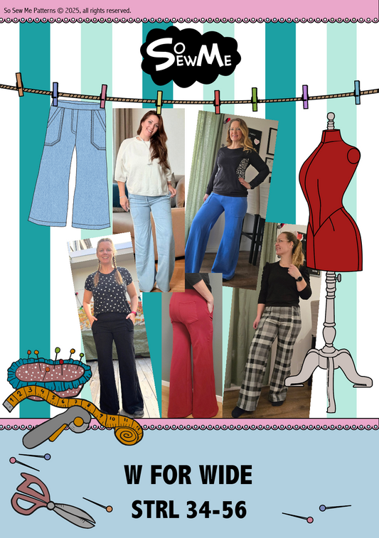 W for Wide Strl 34-56 Pappersmönster FÖRHANDSBOKNING