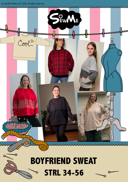 Boyfriend Sweat Strl 34-56 Pappersmönster FÖRHANDSBOKNING