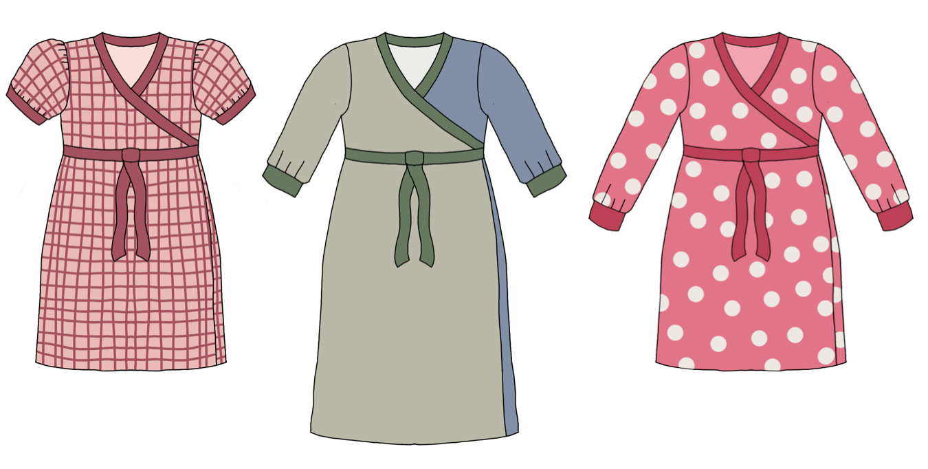 Wow Wrap Dress Strl 34-56 PDF-mönster