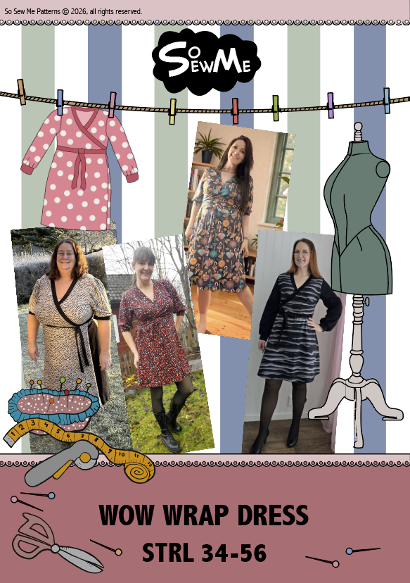 Wow Wrap Dress Strl 34-56 Pappersmönster