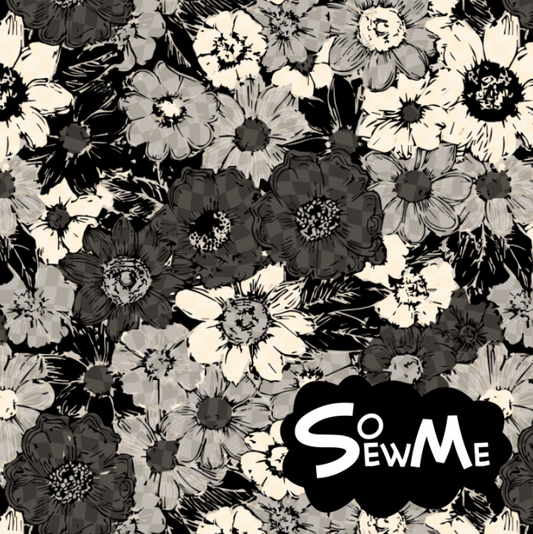 Abstract Flowers Black TRYCKS PÅ BESTÄLLNING FEB-MARS 2026