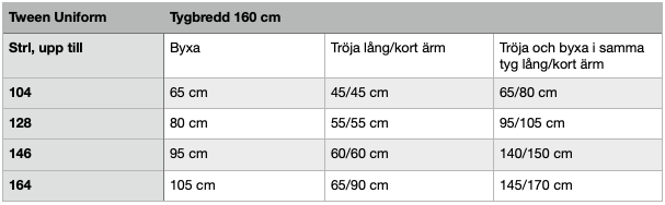 Tween Uniform Strl 92-164 Pappersmönster FÖRHANDSBOKNING