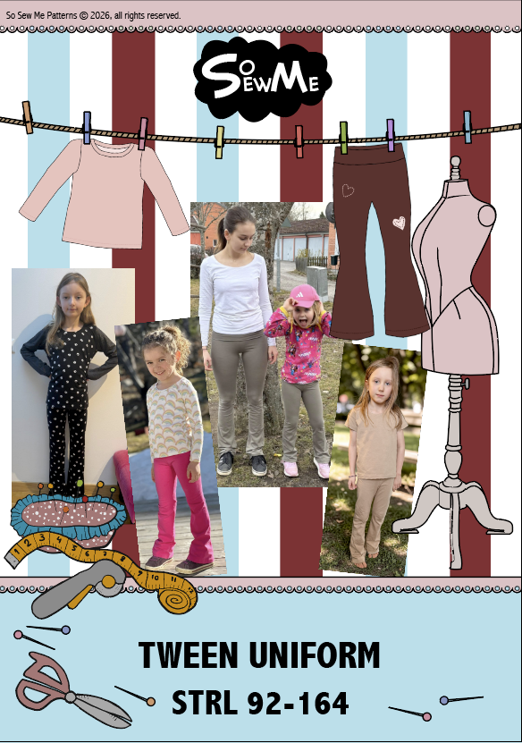 Tween Uniform Strl 92-164 Pappersmönster FÖRHANDSBOKNING