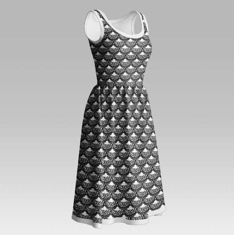 Mermaid Lace Black White TRYCKS PÅ BESTÄLLNING MARS-MAJ 2026