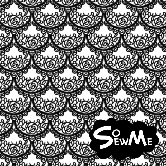 Mermaid Lace Black White TRYCKS PÅ BESTÄLLNING MARS-MAJ 2026