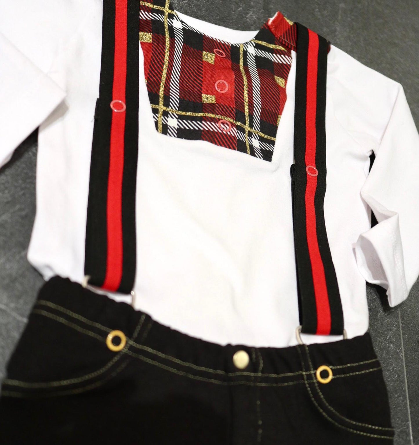 Skotskrutig Trikå/Jersey Xmas Edition Glitter Green