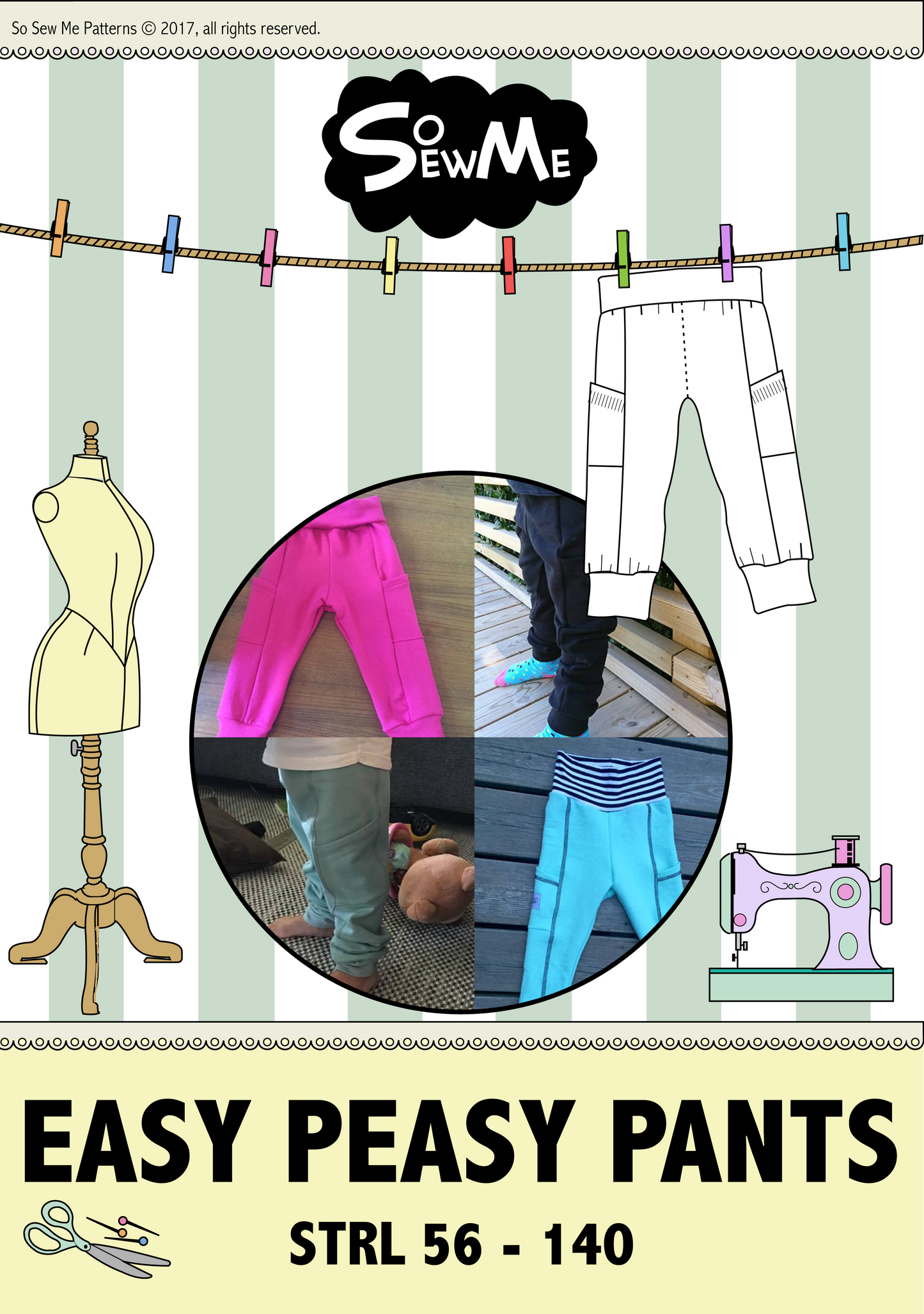 Easy Peasy Pants Strl 56-140 Pappersmönster