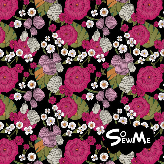 Harmony Flowerbed Black/Fuschia Trikå/Jersey