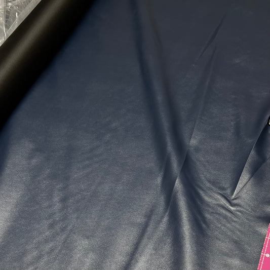 Stickad stretchläderlook Navy