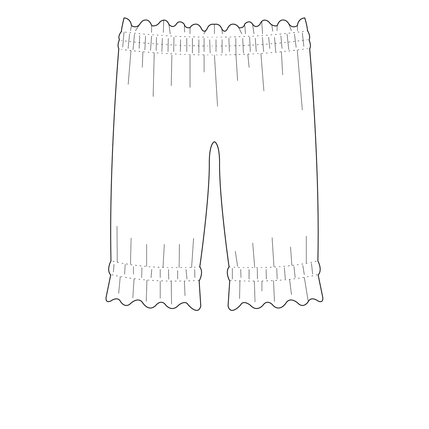 Ruffle Pants Strl 56-152 PDF-mönster